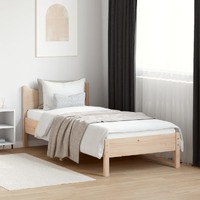  Bed Frame without Mattress 90x190 cm Solid Wood Pine
