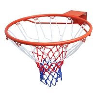  Basketball Goal Hoop Set Rim with Net Orange 45 cm