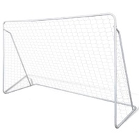  Soccer Goal Post Net Set Steel 240 x 90 x 150 cm High-quality