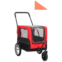  2-in-1 Pet Bike Trailer &amp; Jogging Stroller Red and Black