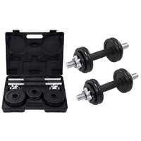  19 Piece Dumbbell Set 15 kg Cast Iron