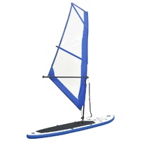  Inflatable Stand Up Paddleboard with Sail Set Blue and White