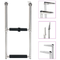  Folding Boarding Ladder 2-step Stainless Steel