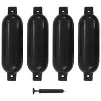  Boat Fenders 4 pcs Black 51x14 cm PVC