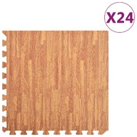 Floor Mats 24 pcs Wood Grain 8.64 m² EVA Foam