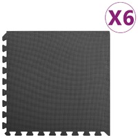  Floor Mats 6 pcs 2.16 m² EVA Foam Black