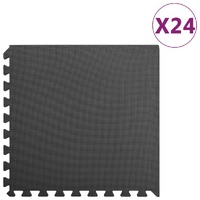  Floor Mats 24 pcs 8.64 m² EVA Foam Black