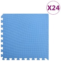  Floor Mats 24 pcs 8.64 m² EVA Foam Blue