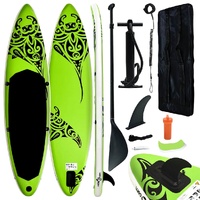  Inflatable Stand Up Paddleboard Set 305x76x15 cm Green