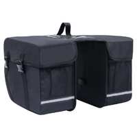  Double Bicycle Bag for Pannier Rack Waterproof 35 L Black
