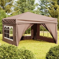  Folding Party Tent with Sidewalls Taupe 3x3 m