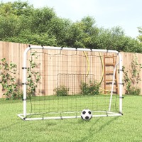  Football Net Rebounder White&amp;Black 184x61x123 cm Steel and PE