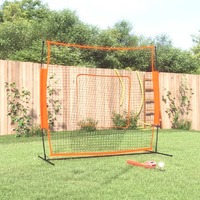  Portable Baseball Net Red and Black 219x107x212 cm Steel and Polyester