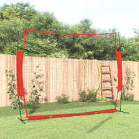  Portable Baseball Net Red and Black 369x107x271 cm Steel and Polyester
