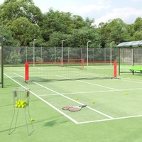  Tennis Net Black and Red 500x100x87 cm Polyester