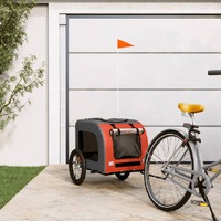  Pet Bike Trailer Orange and Grey Oxford Fabric and Iron