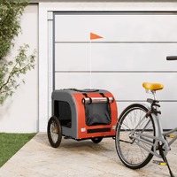  Pet Bike Trailer Orange and Grey Oxford Fabric&amp;Iron