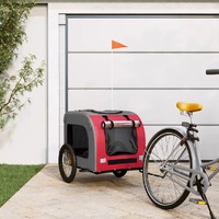  Pet Bike Trailer Red and Grey Oxford Fabric&amp;Iron