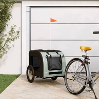  Pet Bike Trailer Grey and Black Oxford Fabric&amp;Iron
