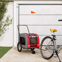  Pet Bike Trailer Red and Grey Oxford Fabric and Iron