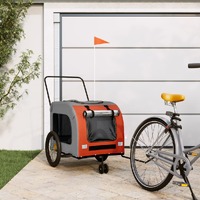  Pet Bike Trailer Orange and Grey Oxford Fabric and Iron