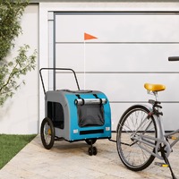  Pet Bike Trailer Blue and Grey Oxford Fabric and Iron