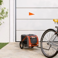  Pet Bike Trailer Orange and Grey Oxford Fabric and Iron