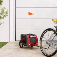  Pet Bike Trailer Red and Grey Oxford Fabric and Iron