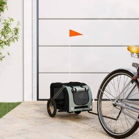  Pet Bike Trailer Grey and Black Oxford Fabric and Iron