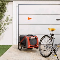  Pet Bike Trailer Orange and Black Oxford Fabric&amp;Iron