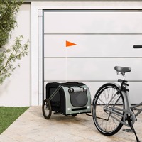  Pet Bike Trailer Black and Grey Oxford Fabric and Iron