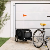  Pet Bike Trailer Black Oxford Fabric and Iron