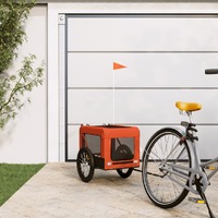  Pet Bike Trailer Orange and Black Oxford Fabric&amp;Iron
