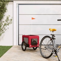  Pet Bike Trailer Red and Black Oxford Fabric&amp;Iron