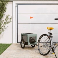  Pet Bike Trailer Grey and Black Oxford Fabric&amp;Iron