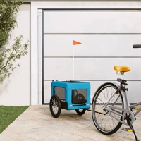  Pet Bike Trailer Blue and Black Oxford Fabric&amp;Iron