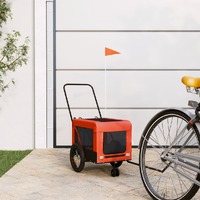  Pet Bike Trailer Orange and Black Oxford Fabric and Iron