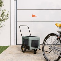  Pet Bike Trailer Grey and Black Oxford Fabric and Iron