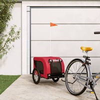  Pet Bike Trailer Red and Black Oxford Fabric and Iron