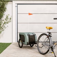  Pet Bike Trailer Grey and Black Oxford Fabric and Iron