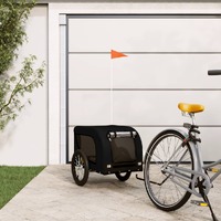  Pet Bike Trailer Black Oxford Fabric and Iron