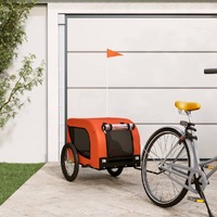 Pet Bike Trailer Orange and Black Oxford Fabric and Iron