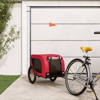  Pet Bike Trailer Red and Black Oxford Fabric and Iron