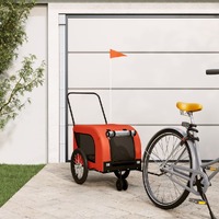  Pet Bike Trailer Orange and Black Oxford Fabric and Iron