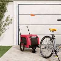 Pet Bike Trailer Red and Black Oxford Fabric and Iron