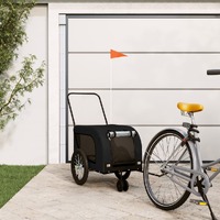  Pet Bike Trailer Black Oxford Fabric and Iron