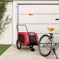  Pet Bike Trailer Red and Black Oxford Fabric and Iron