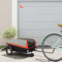  Bike Trailer Black and Orange 30 kg Iron