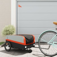  Bike Trailer Black and Orange 45 kg Iron