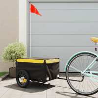  Bike Trailer Black and Yellow 30 kg Iron